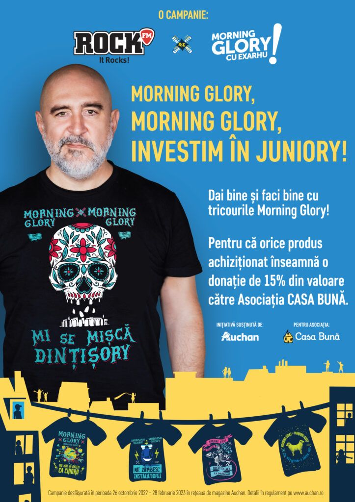 Morning Glory Morning Glory - Investim în Juniory. Zeci de copii din medii defavorizate vor fi sprijiniți de Rock FM cu fonduri pentru prevenirea abandonului școlar