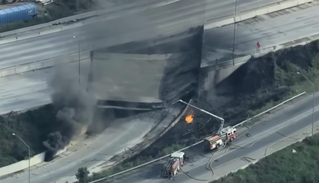 Incediu în Philadelphia. O autostradă importantă s-a prăbuşit. Ce spun autoritățile