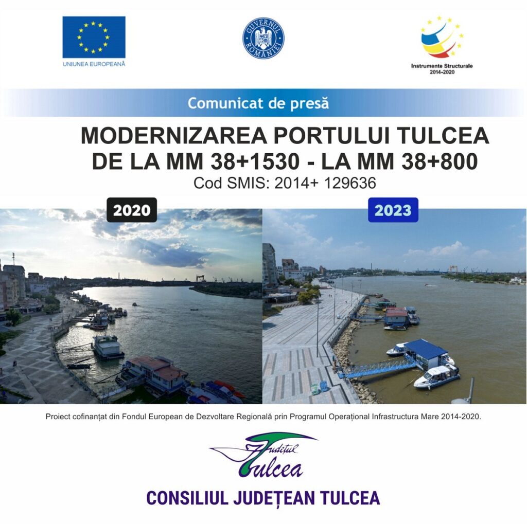 Modernizarea Portului Tulcea - de la MM 38+1530 - la MM 38+800. Cod SMIS: 2014+ 129636