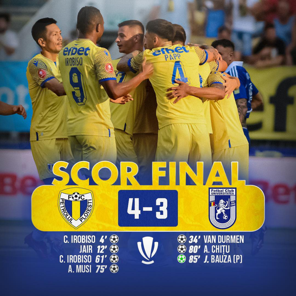 Petrolul și FC „U” Craiova, meci spectaculos, cu 7 goluri. Finalul a fost de infarct
