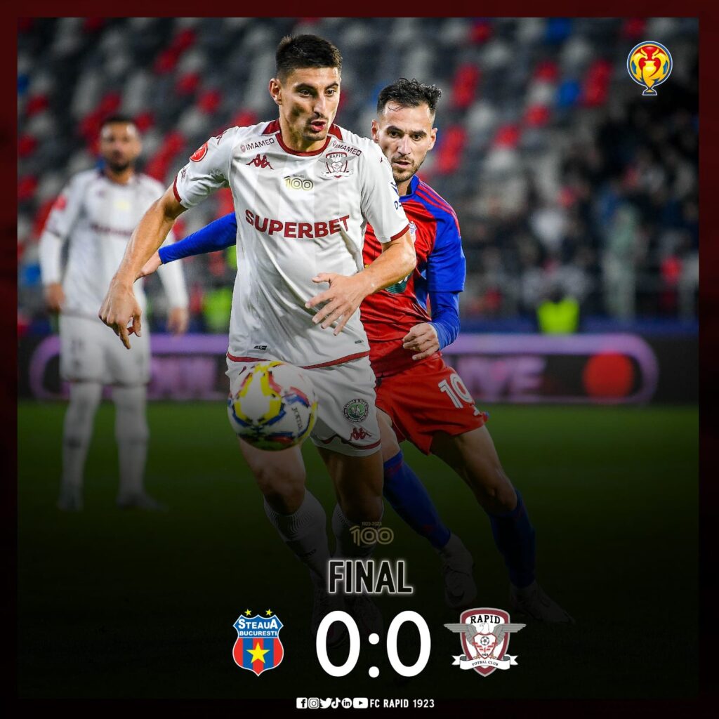 CSA Steaua și Rapid, meci nesărat în Cupa României. Remiză albă în Ghencea