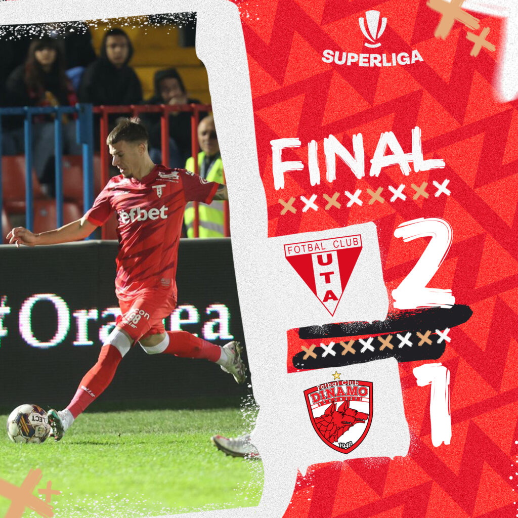 UTA a câștigat cu Dinamo, într-un final incendiar. Penalty controversat la Oradea