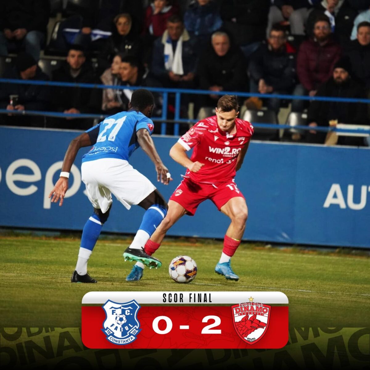 Superliga. Dinamo a învins Farul Constanța cu 2-0
