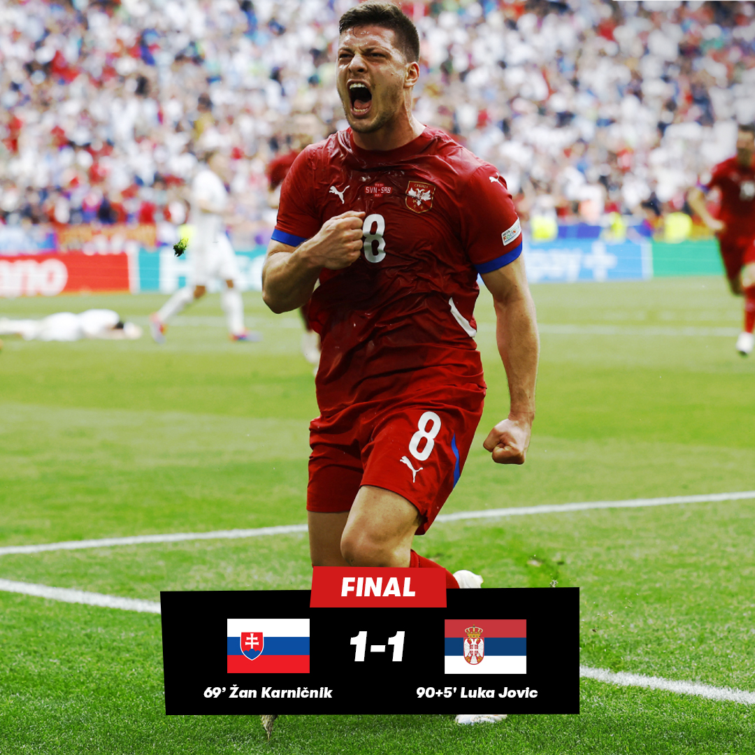 Euro 2024. Serbia a salvat un punct la ultima fază a meciului cu Slovenia. „Plavii” au dezamăgit din nou