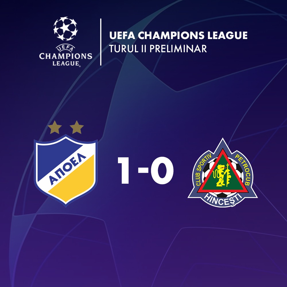 Campioana din Republica Moldova, Petrocub Hîncești, păstrează șanse de-a rămâne în Liga Campionilor