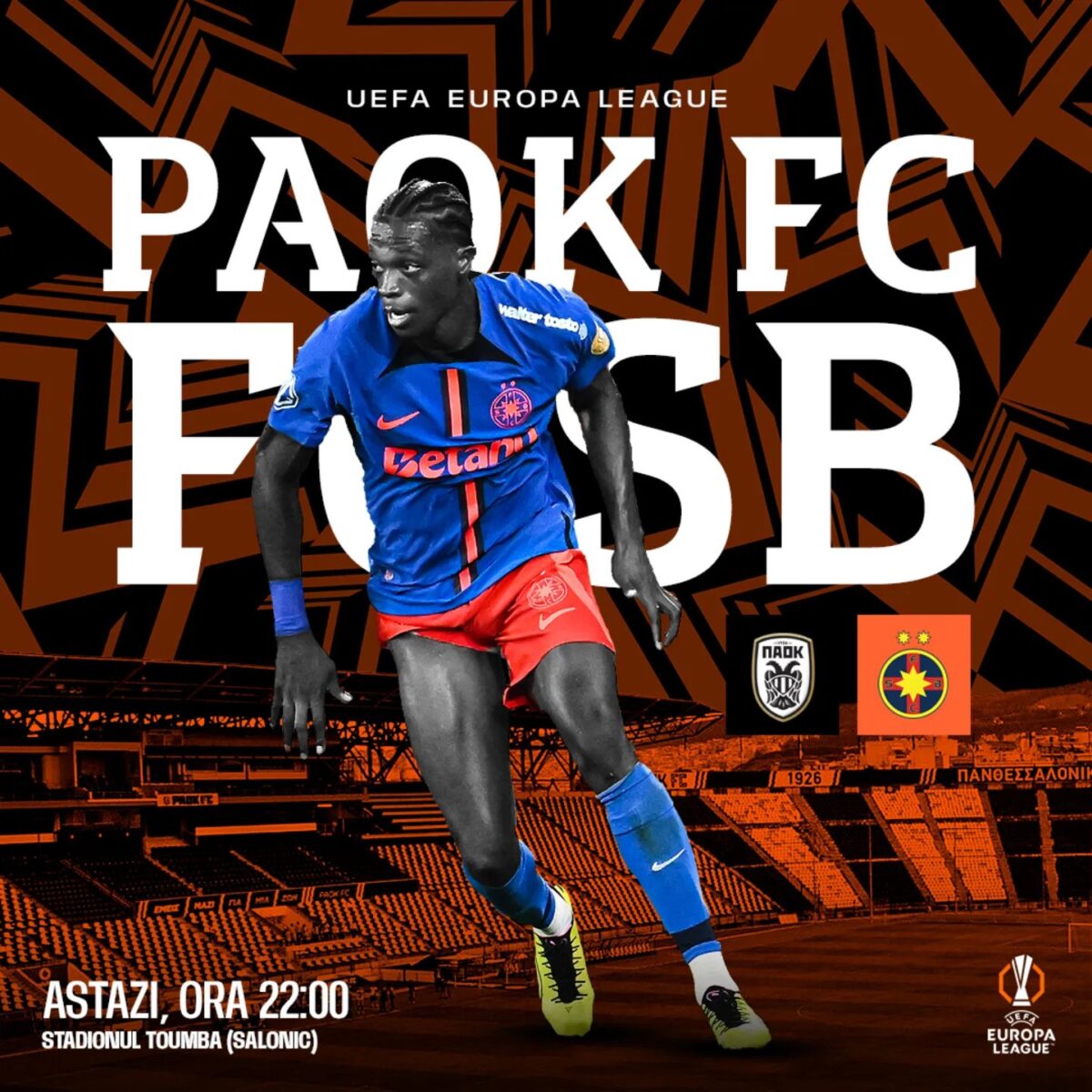 Liga Europa. PAOK - FCSB, 0-1. Campioana României, victorie mare în Grecia