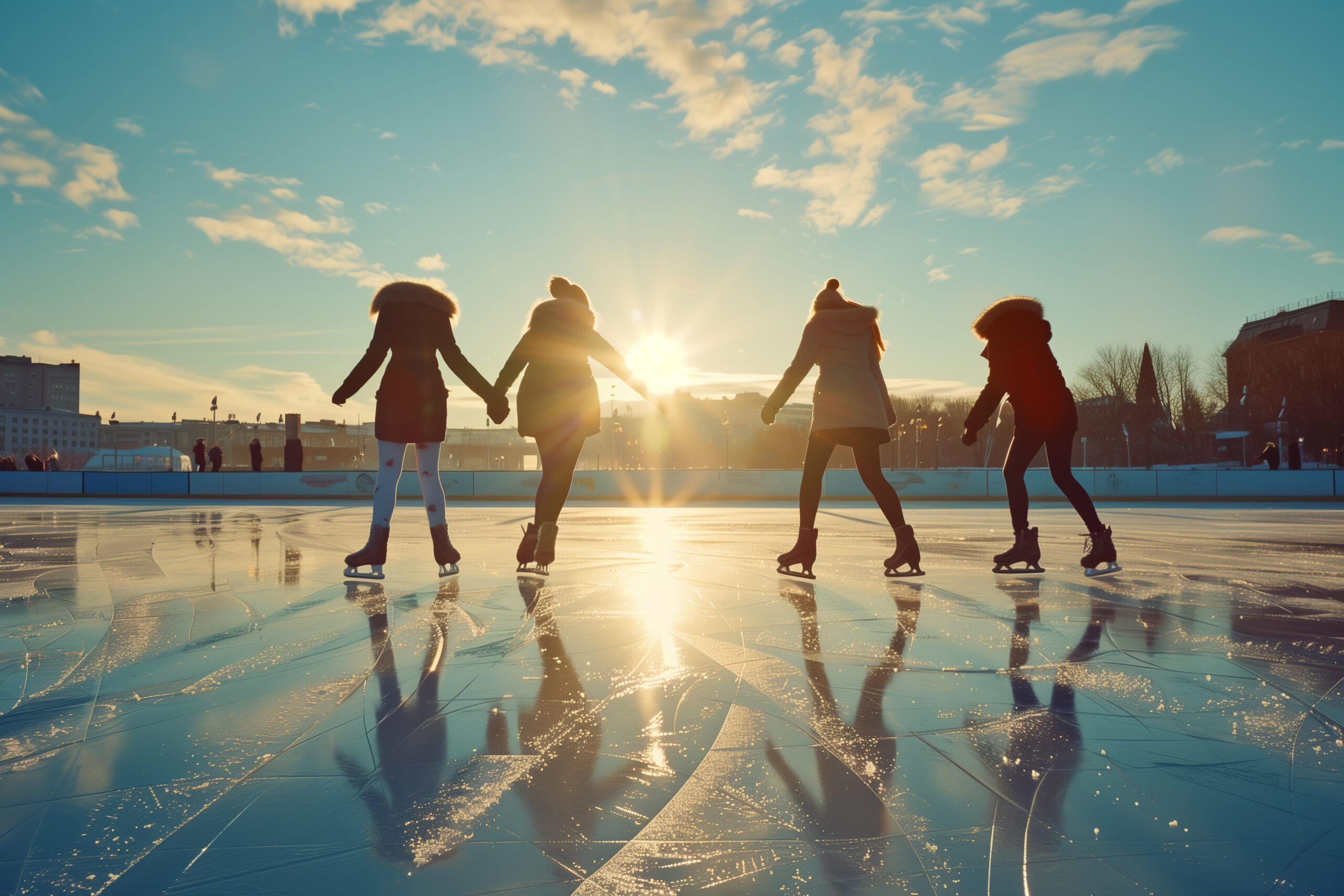 Patinoarele în aer liber au transformat orașele într-un decor de poveste. Tarife atractive pentru vizitatori