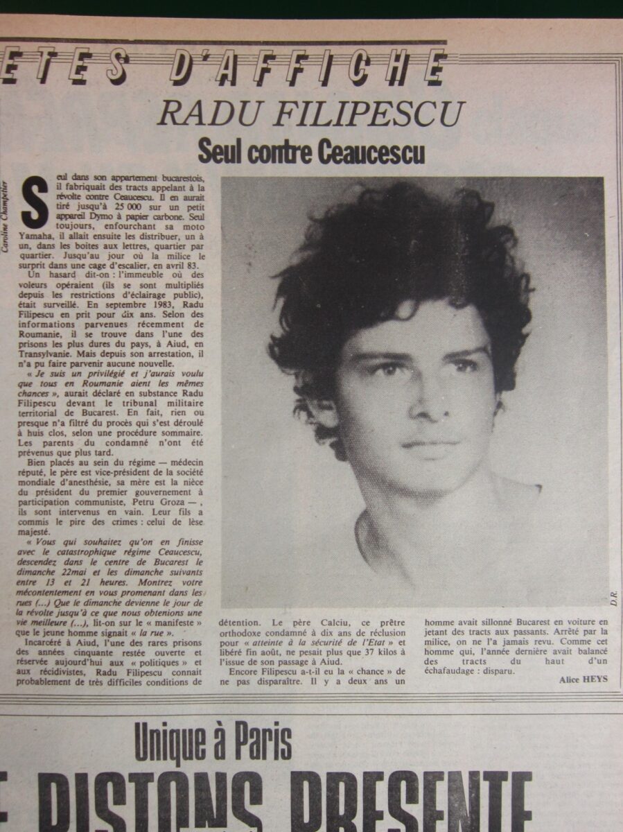 Radu Filipescu, dizidentul anticeaușist cu o poveste de film