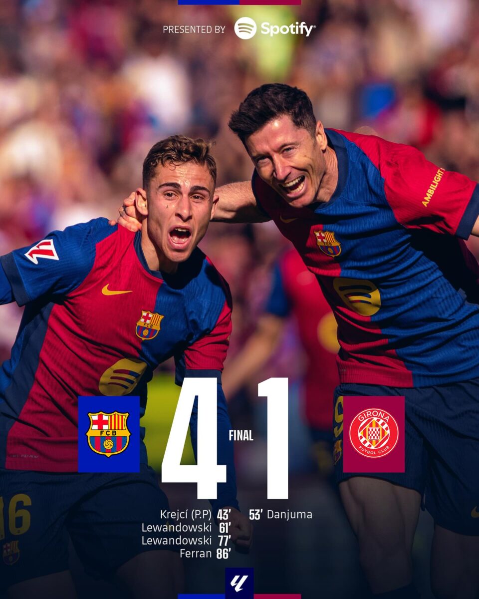 FC Barcelona, victorie cu Girona, scor 4-1. Catalanii au tras din greu pentru cele trei puncte și sunt lideri