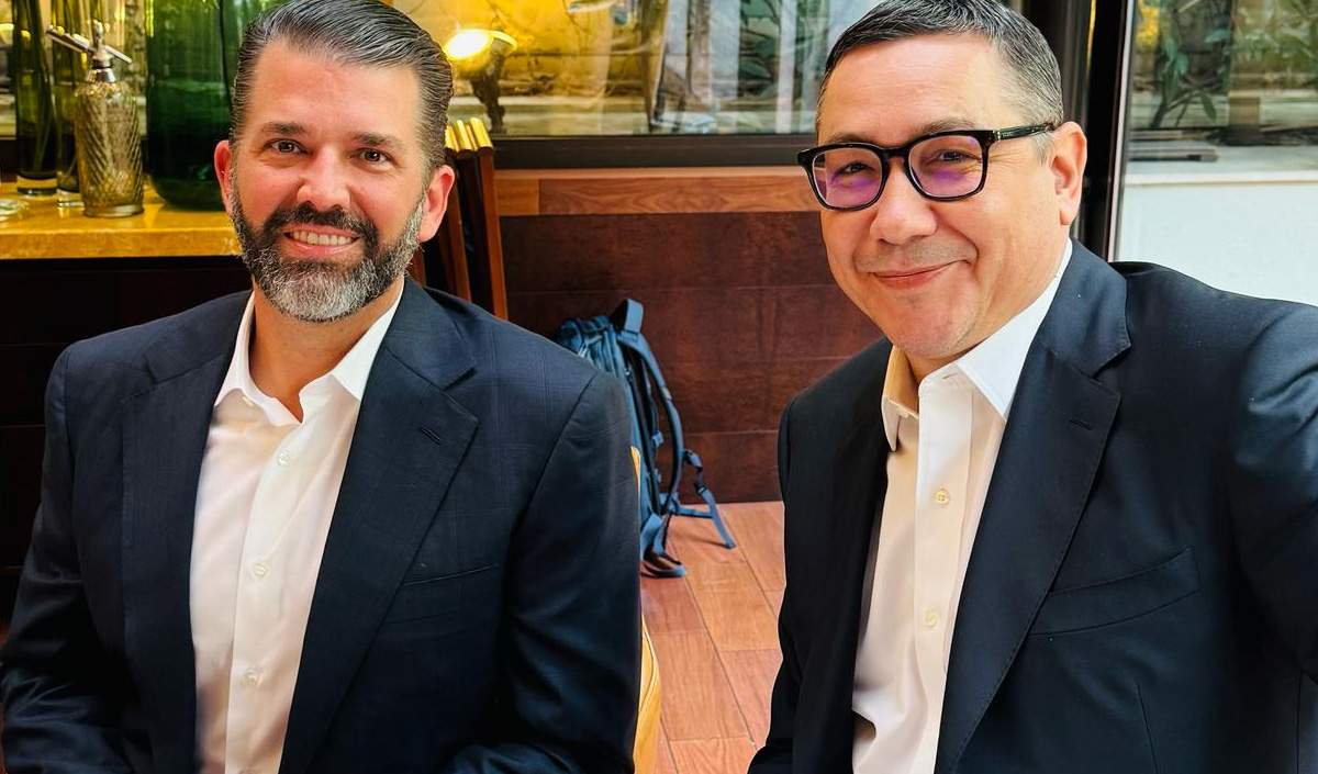 Victor Ponta, întâlnire cu fiul lui Donald Trump, în timpul ședinței CCR. Foto