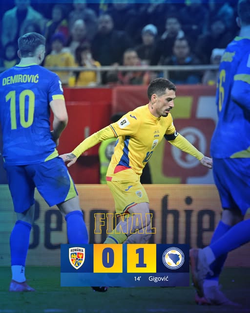 Preliminariile CM 2026. România - Bosnia, 0-1. Tricolorii au început dezastruos campania de calificare