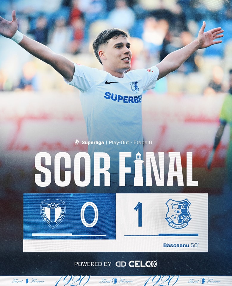 Petrolul Ploiești - Farul Constanța, 0-1. Victorie de aur pentru echipa lui Gheorghe Hagi