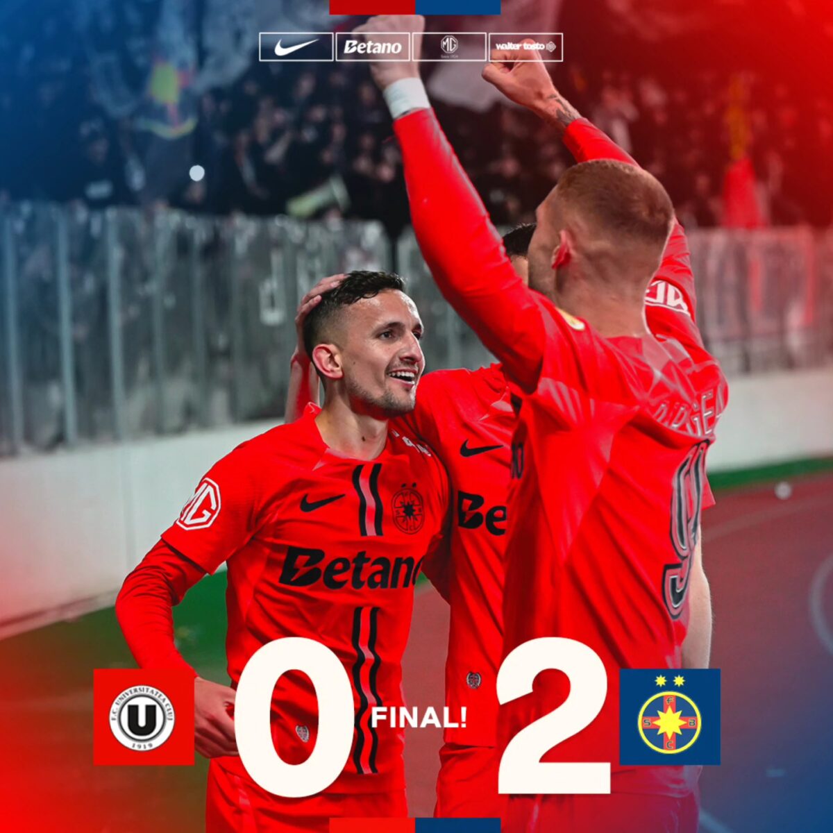 Universitatea Cluj - FCSB, 0-2. „Roș-albaștrii” au sărbătorit titlul cu o victorie de palmares