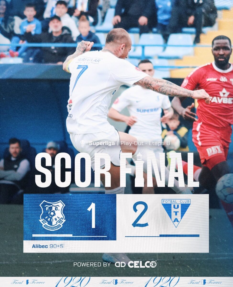 Superliga. Farul Constanța - UTA, 1-2. Echipa lui Rednic a plecat cu trei puncte de aur