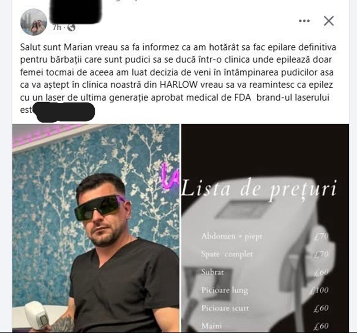 Un român din Londra vrea să dea lovitura cu un salon de epilare definitivă, dedicat exclusiv bărbaților