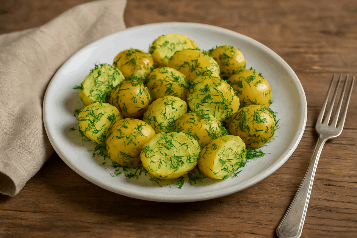 Salată de cartofi noi cu usturoi și mărar. Rețeta simplă care te cucerește din prima
