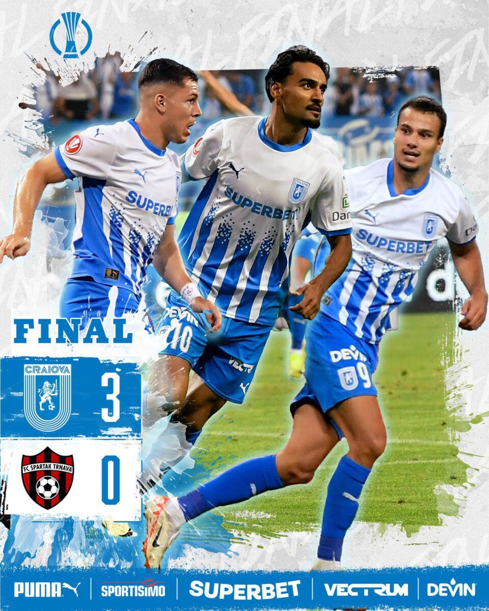 Conference League. Universitatea Craiova - Spartak Trnava, 3-0. Oltenii se pot gândi la play-off