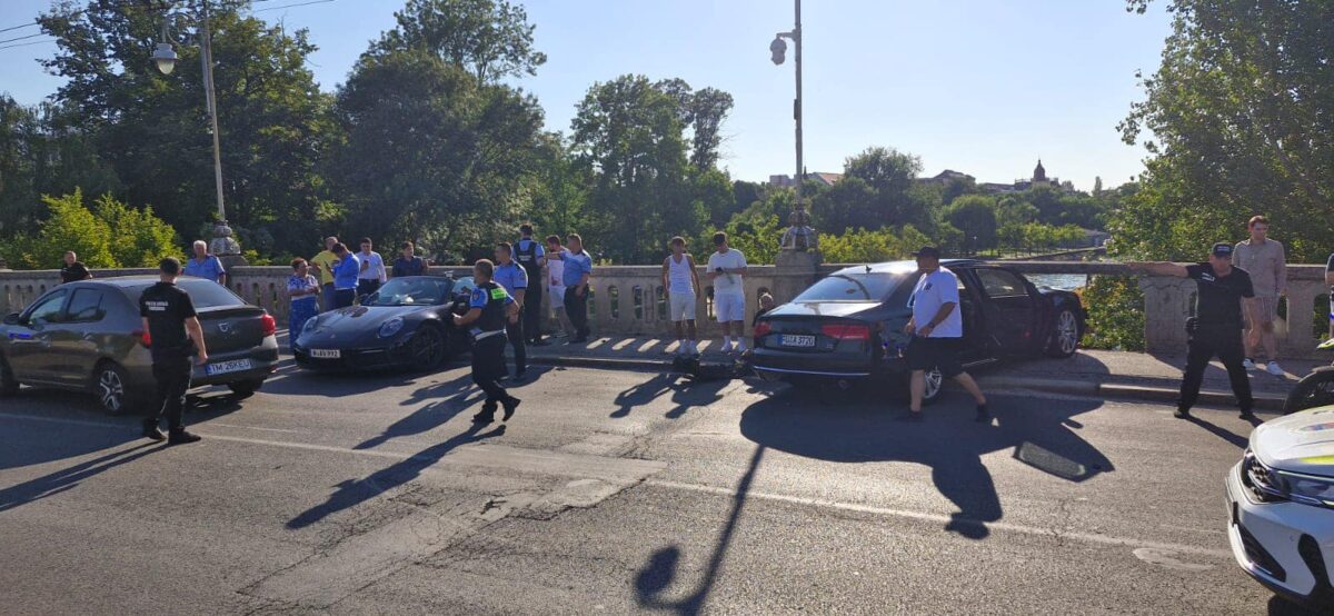 Răfuială între clanuri în Timișoara. Un bărbat gata să cadă cu mașina în Bega