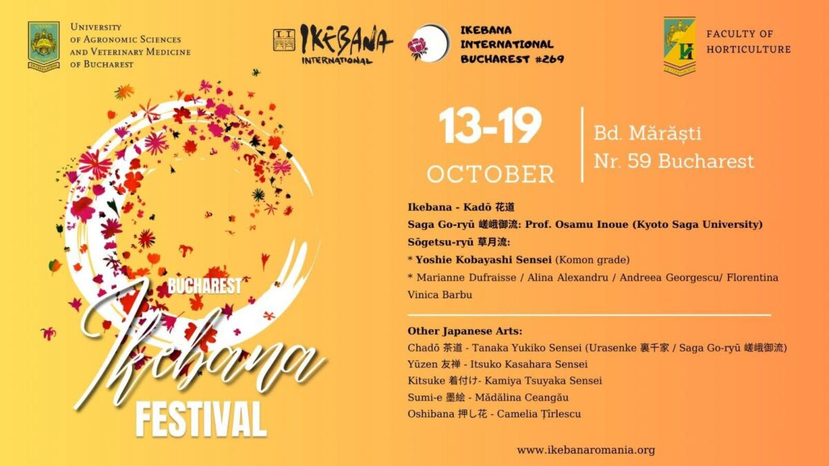 Armonia florilor și a culturii japoneze revine la București: Festivalul Internațional de Ikebana, ediția a II-a