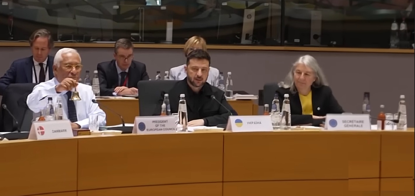 Scandal la masa Consiliului European, în timpul discursului lui Volodimir Zelenski