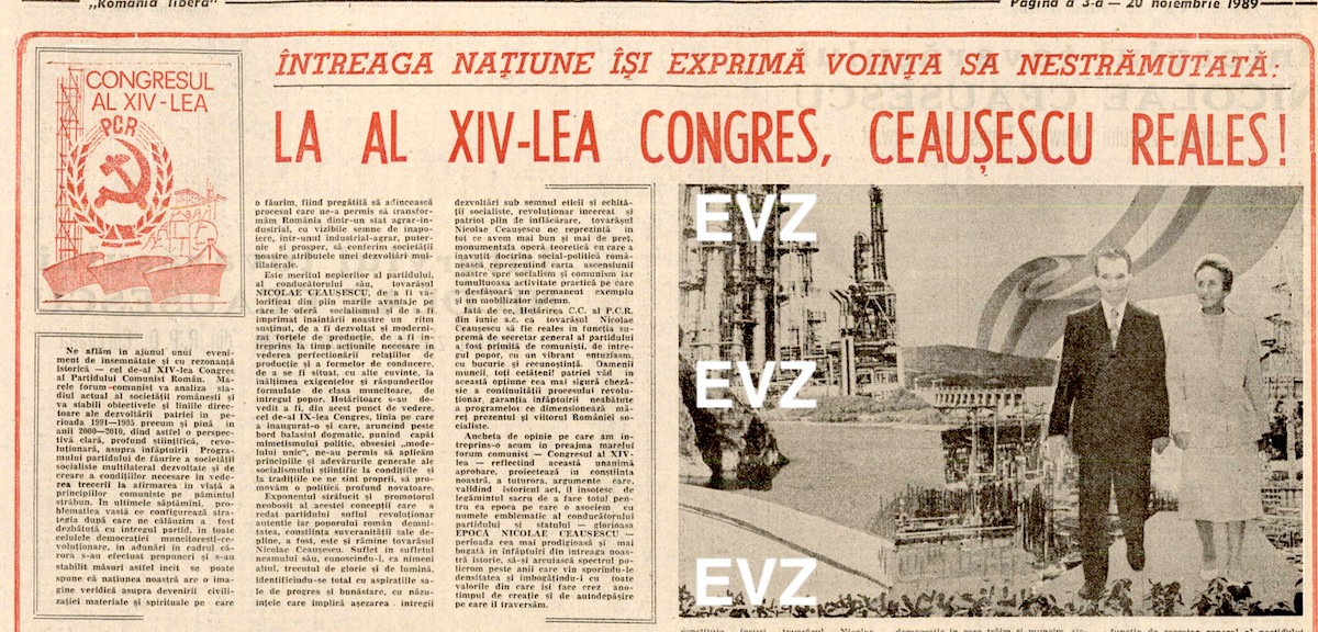 Ceaușescu, reales la al XIV-lea Congres! Istoria ultimelor 30 de zile ale comunismului în România. 27 noiembrie 1989