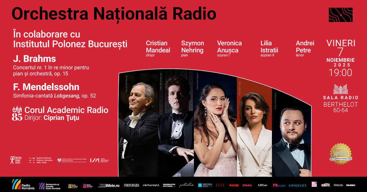 Cristian Mandeal dirijează Brahms și Mendelssohn la Sala Radio