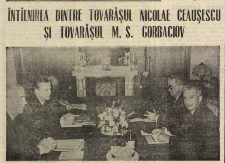 Ceausescu cu Gorbaciov, la Moscova, decembrie 1989