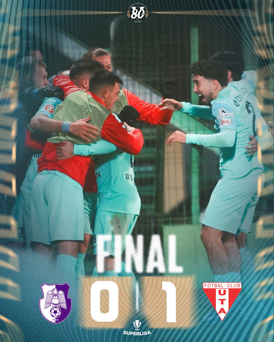 FC Argeș - UTA, 0-1. Lovitură dată de arădeni în deplasare și lupta pentru play-off se încinge