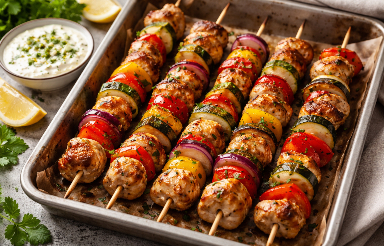 Frigărui de pui la cuptor. Rețeta perfectă pentru o cină cu puține calorii