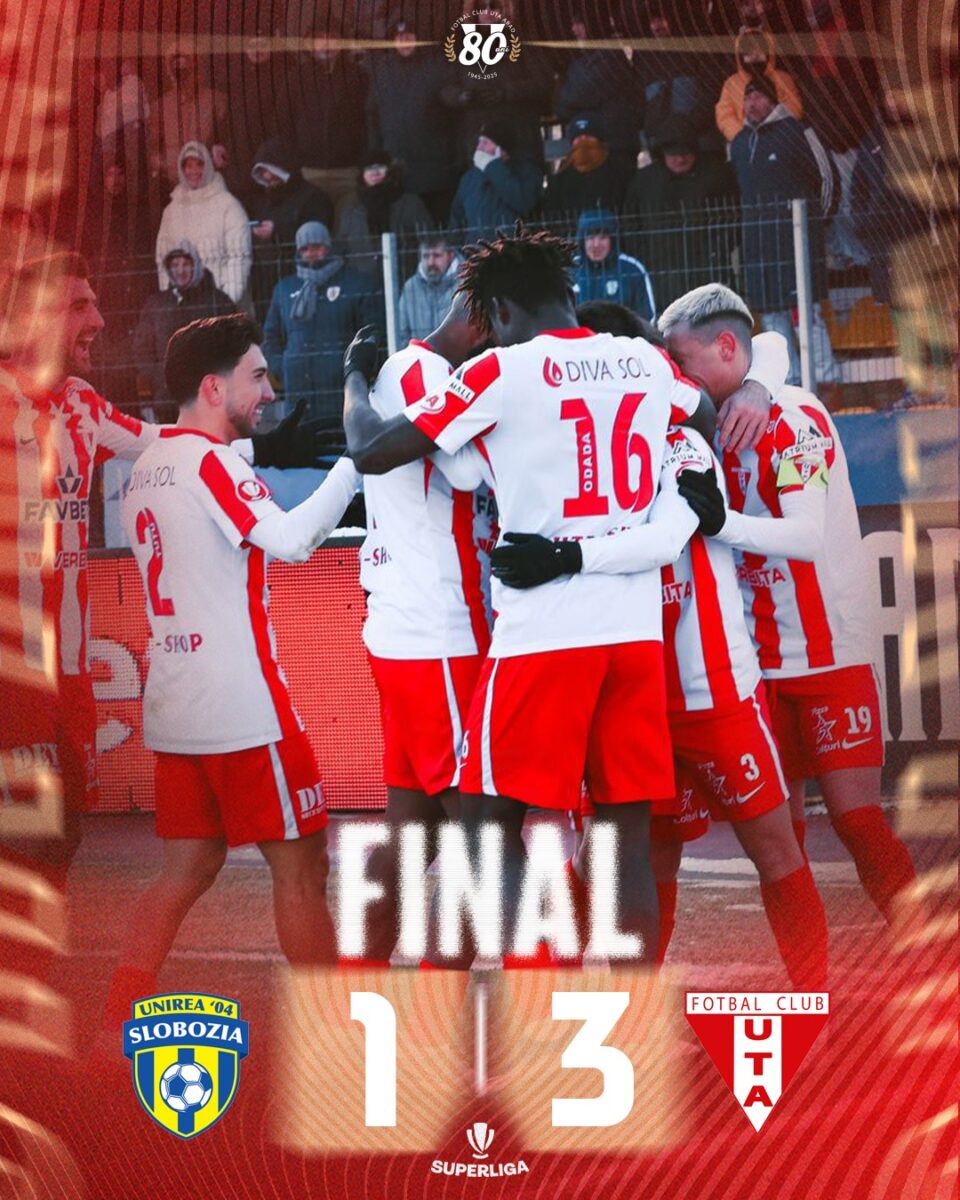 Unirea Slobozia a revenit acasă și a pierdut meciul cu UTA, scor 1-3