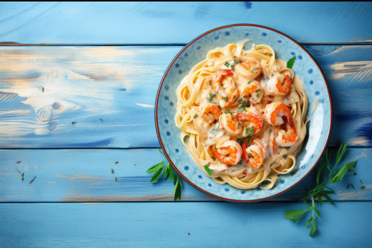 Paste cremoase cu creveți și usturoi. Rețeta care te trimite cu gândul la vacanța petrecută la malul mării