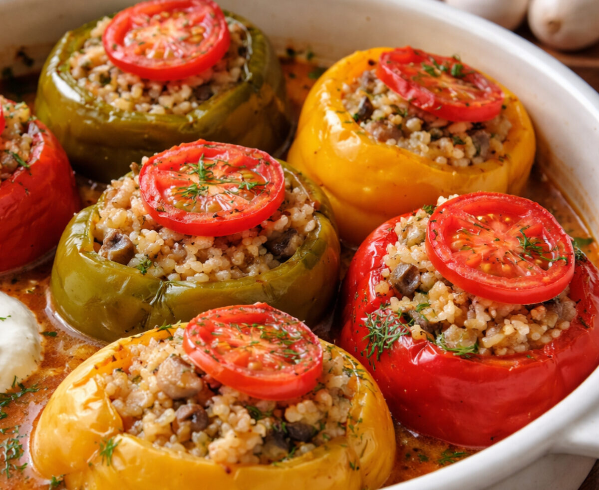 Rețetă de ardei umpluți cu orez și ciuperci. O cină perfectă pentru cei care țin post