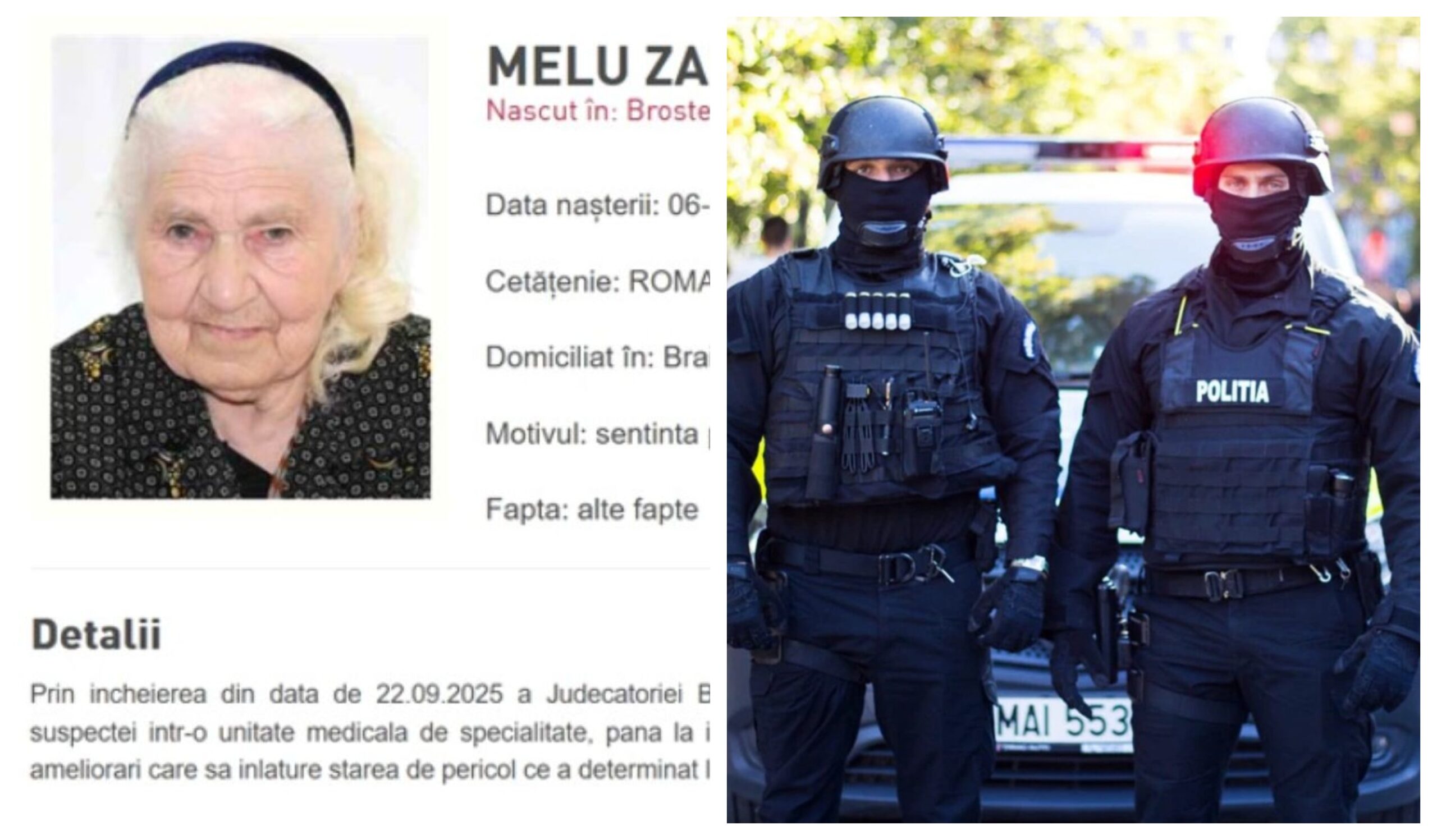 Femeie de 86 de ani din Brăila, dată în urmărire națională de Poliția Română. De ce a ajuns bătrâna pe lista celor mai periculoși infractori