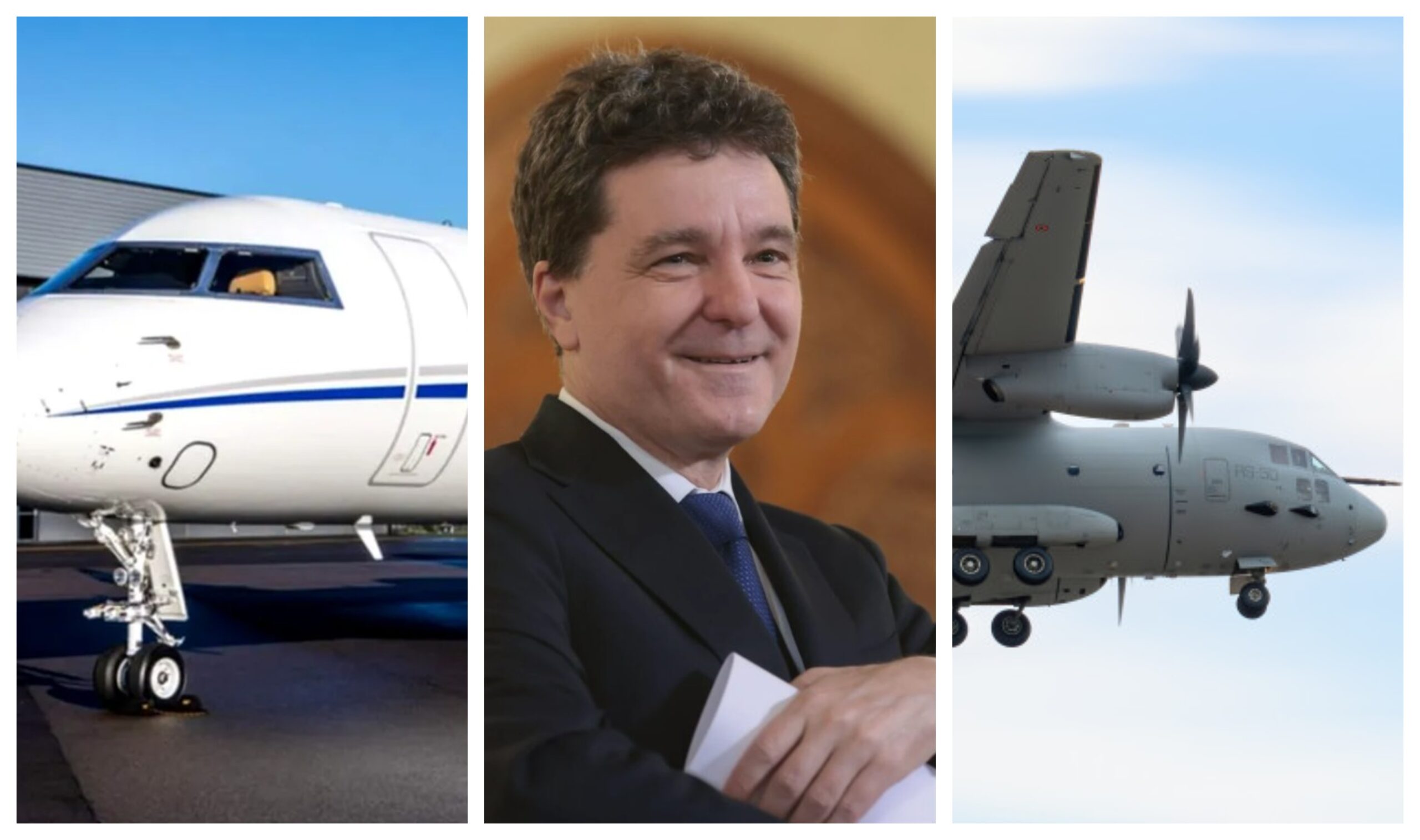 David vs. Goliat. Ce diferențe există între C-27J Spartan și Bombardier Global 6000, avioanele utilizate în deplasările externe de Nicușor Dan. Video