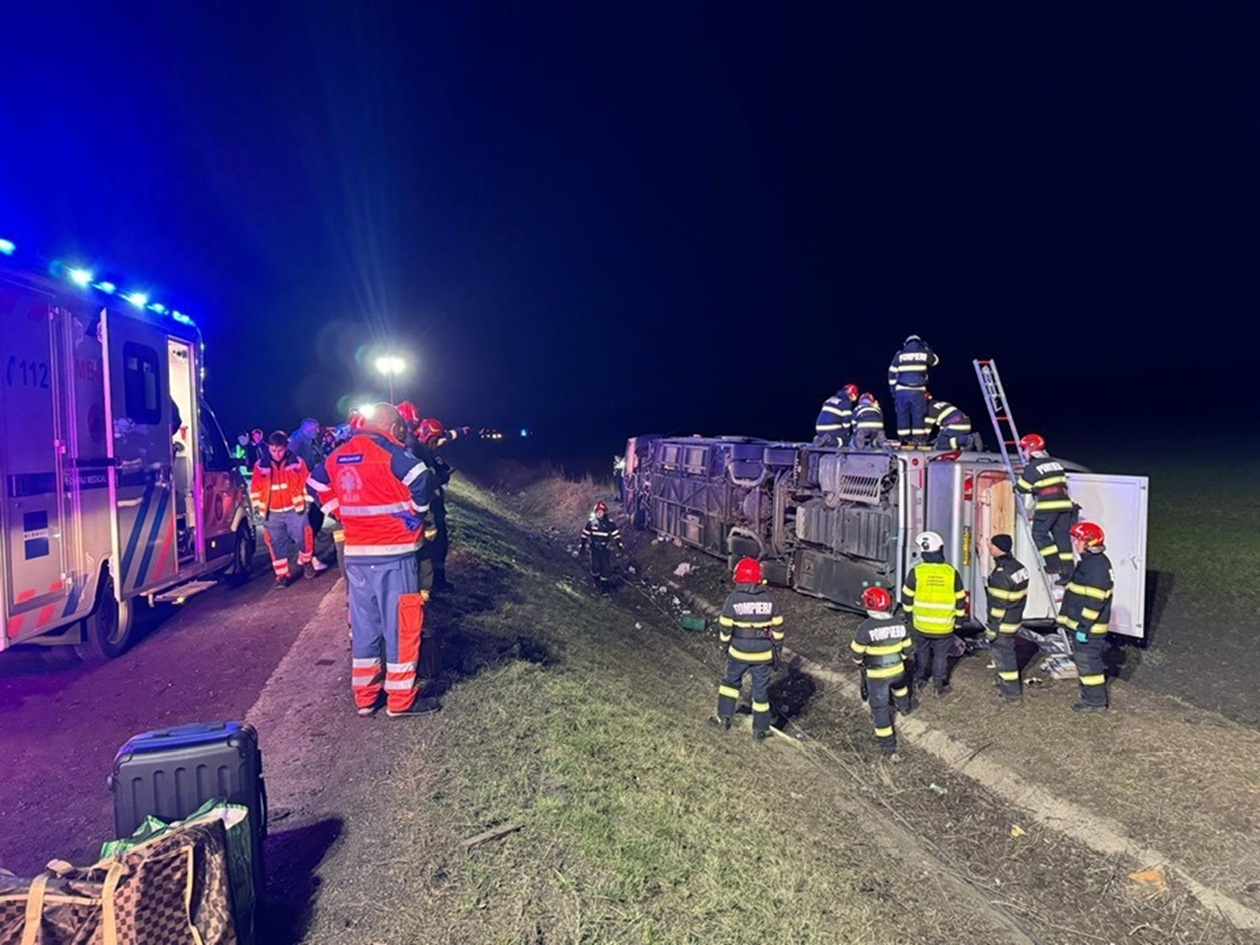 Accident de autocar la Galați, cu 15 victime. S-a activat planul roșu