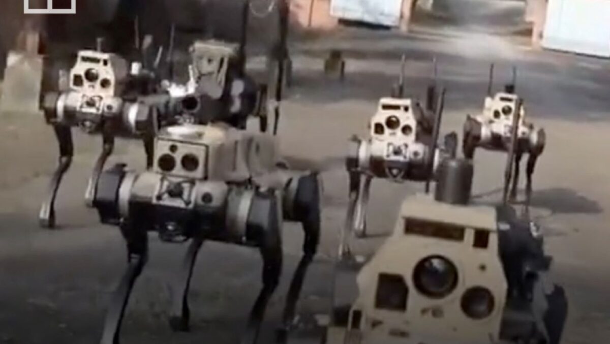 Câinii roboți ai Chinei, dotați cu arme și inteligență artificială, schimba regulile războiului
