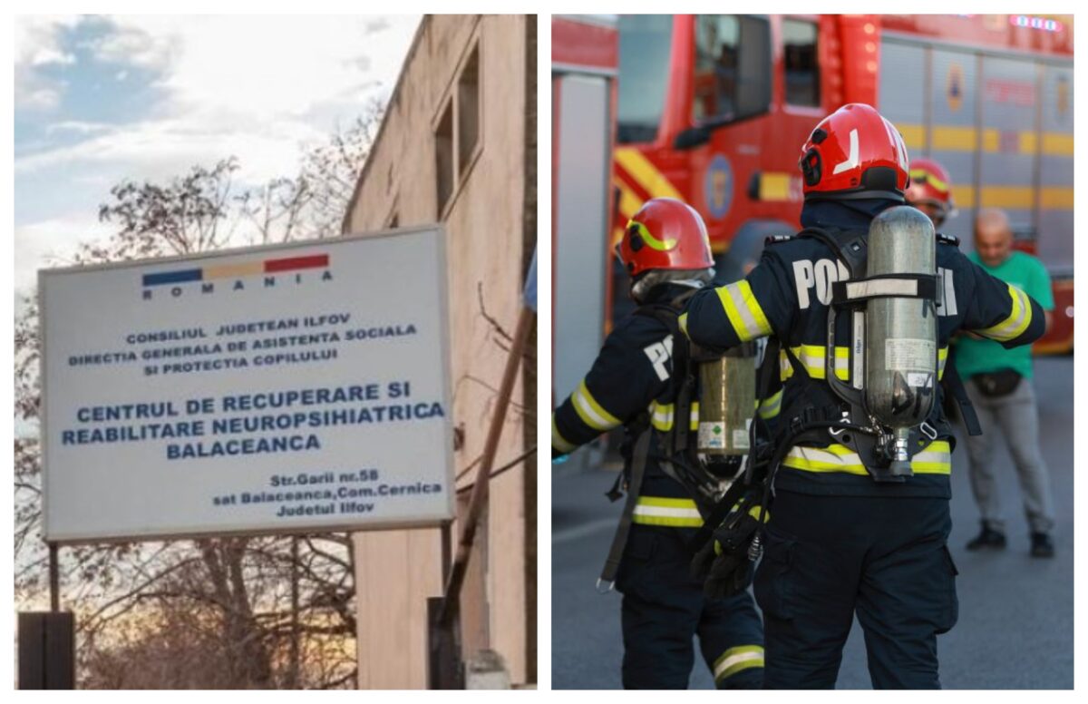 Incendiu la Spitalul de Psihiatrie din Bălăceanca. 50 de persoane au fost evacuate