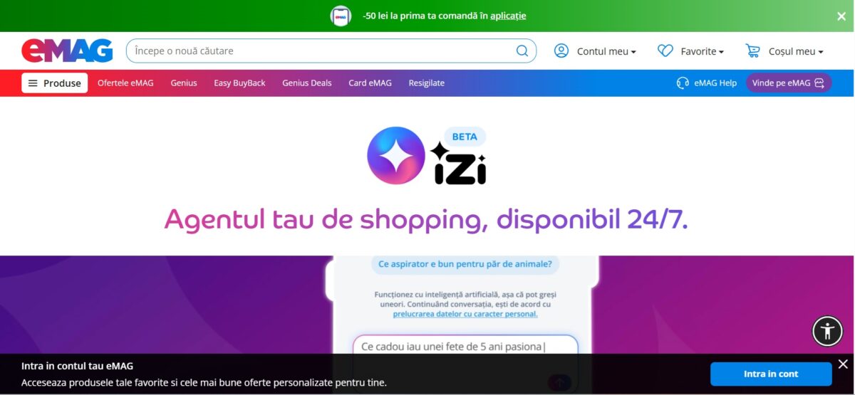 De la căutare la conversație: eMAG lansează iZi, primul agent de shopping AI dezvoltat în România 