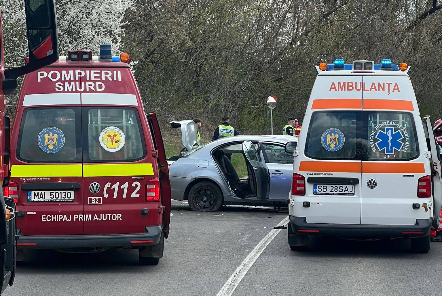 Accident lângă casa lui Iohannis din Sibiu, cu doi copii răniți și duși la spital