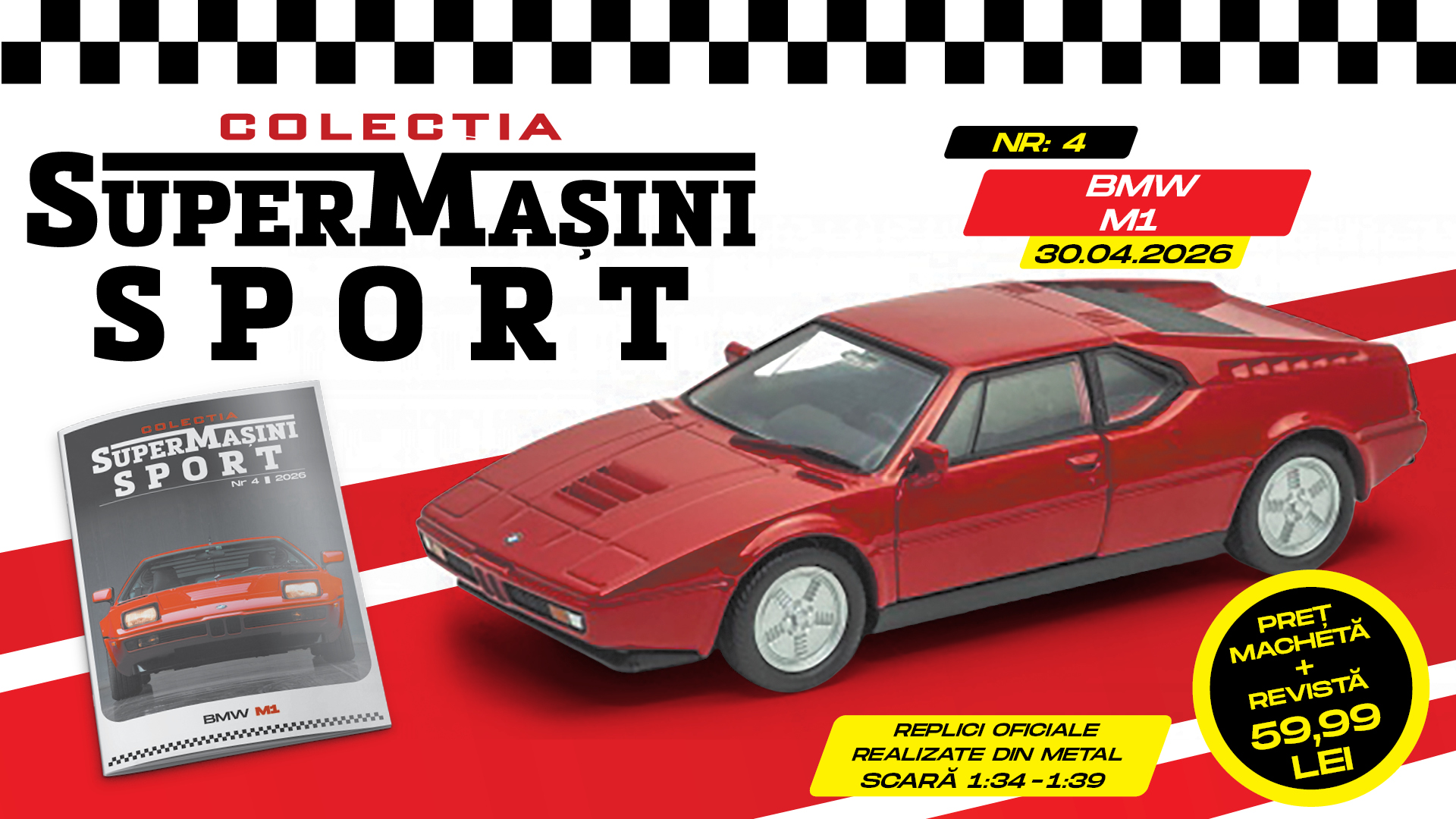 BMW M1, o legendă a anilor '70 în colecția „SuperMașini Sport”! De azi la chioșcuri