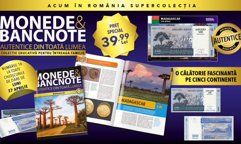 Descoperă Madagascar în colecția „Monede și bancnote autentice din toată lumea”. Revistă, bancnotă, fișă numismatică. Luni la chioșcuri
