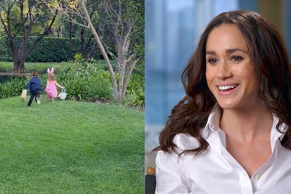 Meghan a publicat imagini rare cu copiii jucându-se de Paști