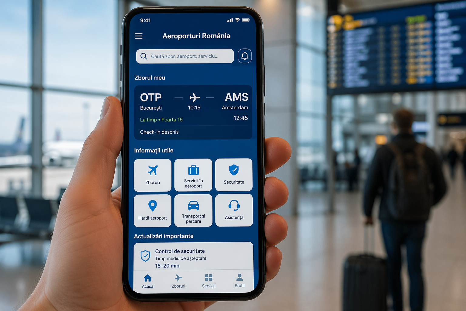 Platformă digitală pentru pasagerii din aeroporturi. Ce informații va include noul sistem lansat de Guvern