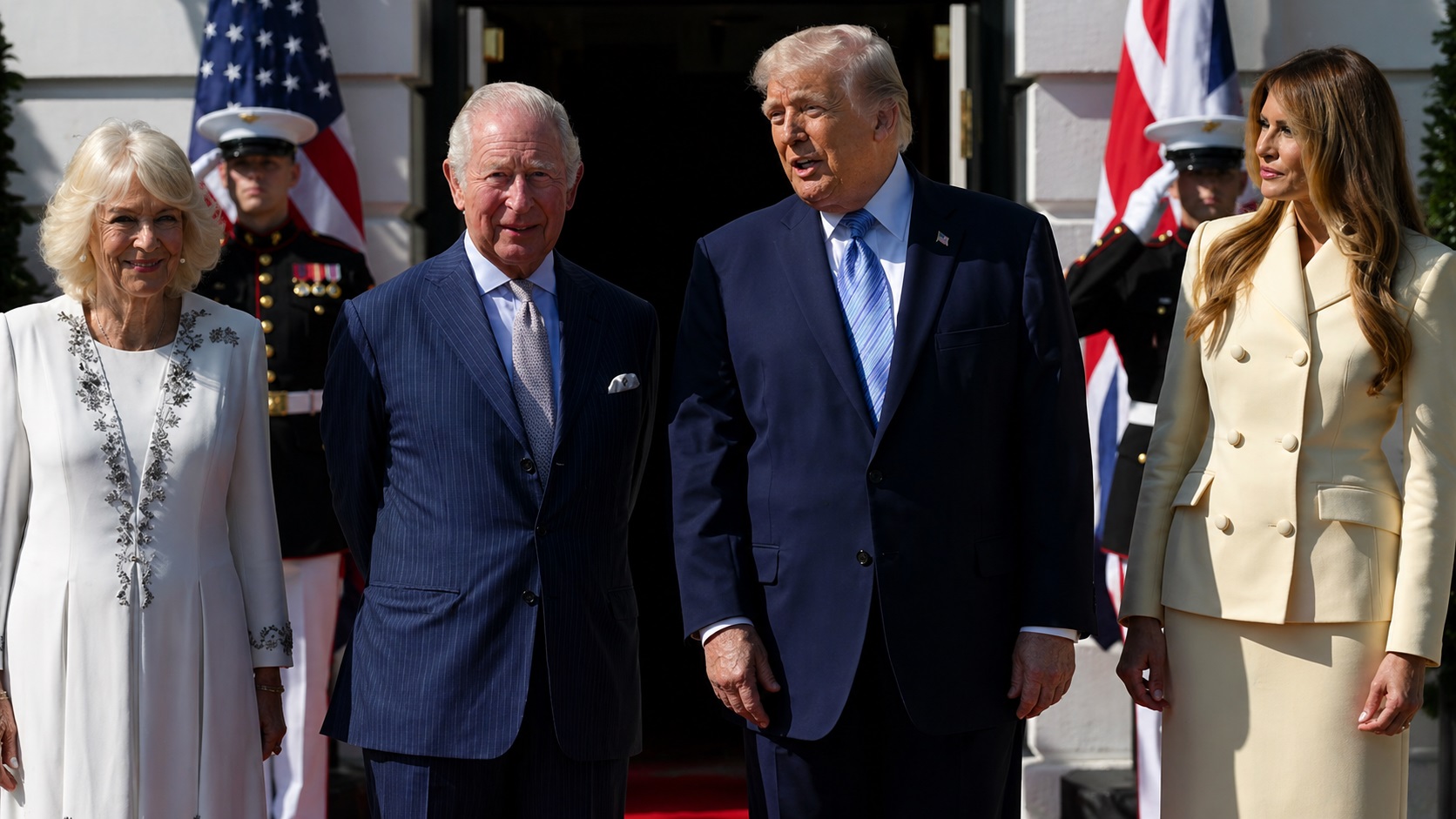 Regina Camilla, Regele Charles al III-lea, Donald și Melania Trump