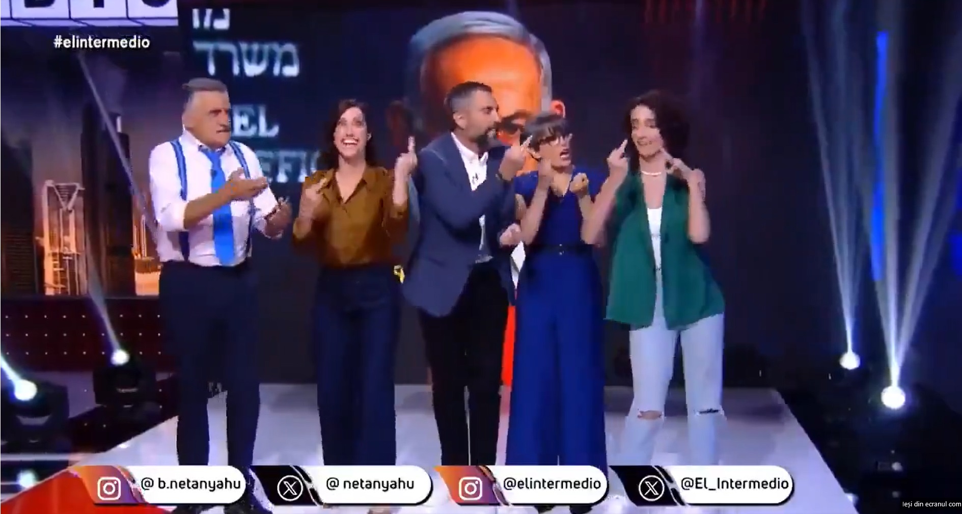 Netanyahu, ținta unor gesturi obscene, în direct la o televiziune din Spania