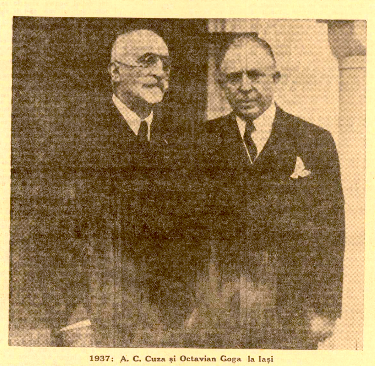 Octavian Goga împreună cu AC Cuza în 1937.