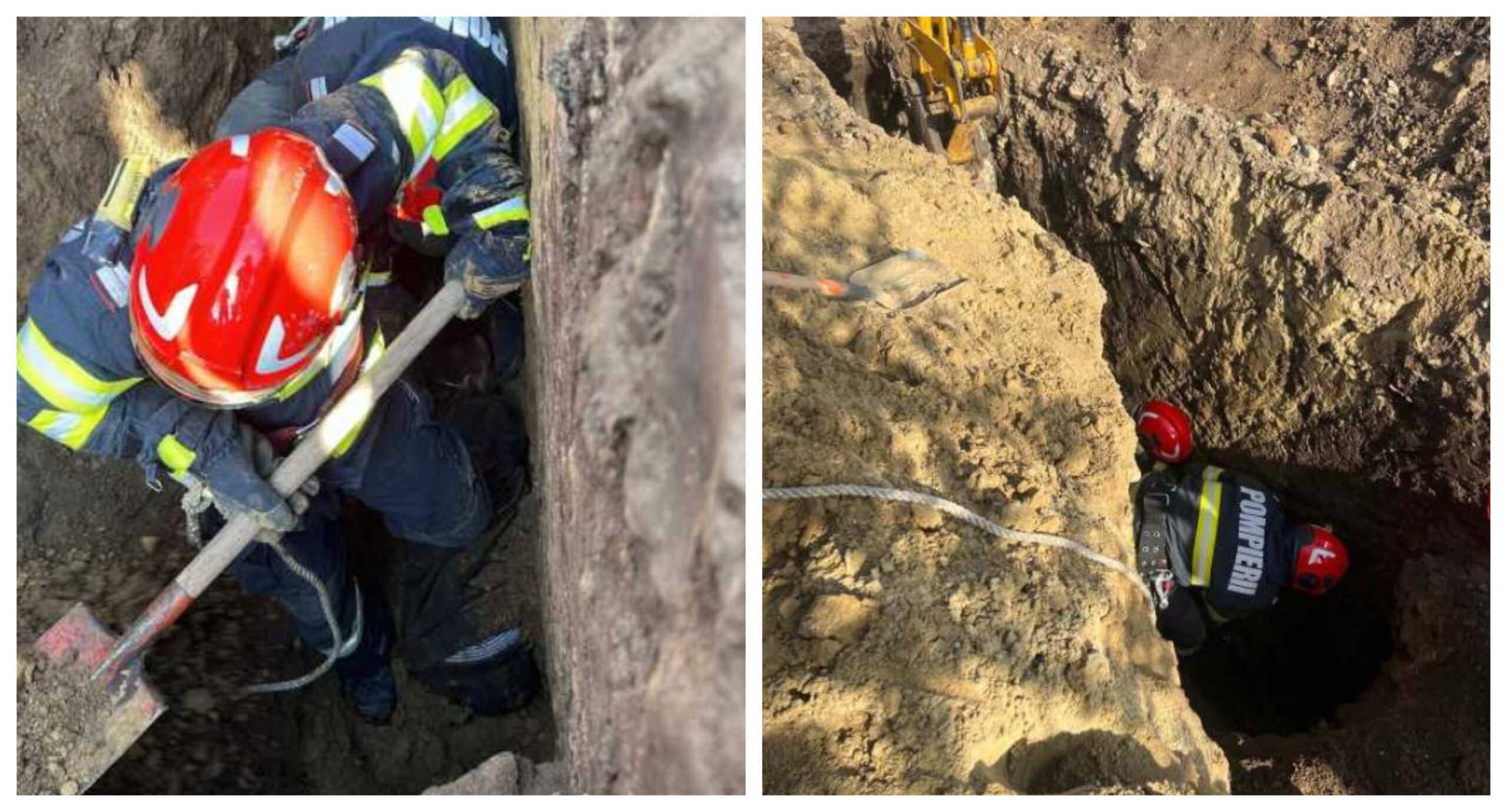 Bărbat prins sub un mal de pământ surpat în Galați, în timpul unor lucrări la canalizare