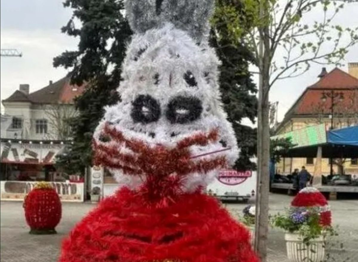 Iepurașii oribili, amplasați de Paște în Baia Mare. Oamenii sunt dezgustați