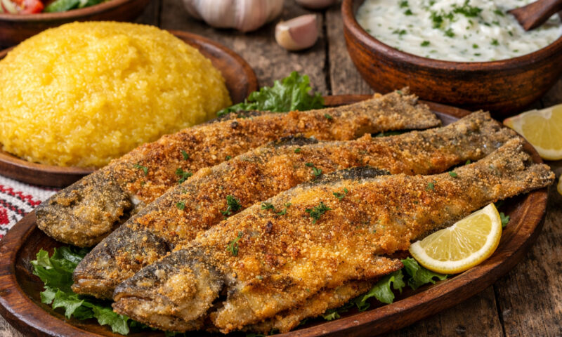 Pește prăjit în crustă de mălai. Trucul folosit în bucătăriile restaurantelor