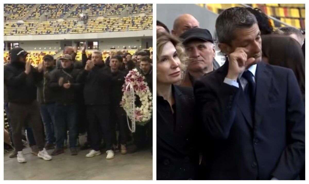 Ultrașii echipelor din București i-au adus un ultim omagiu lui Mircea Lucescu. Fiul fostului selecționer, în lacrimi